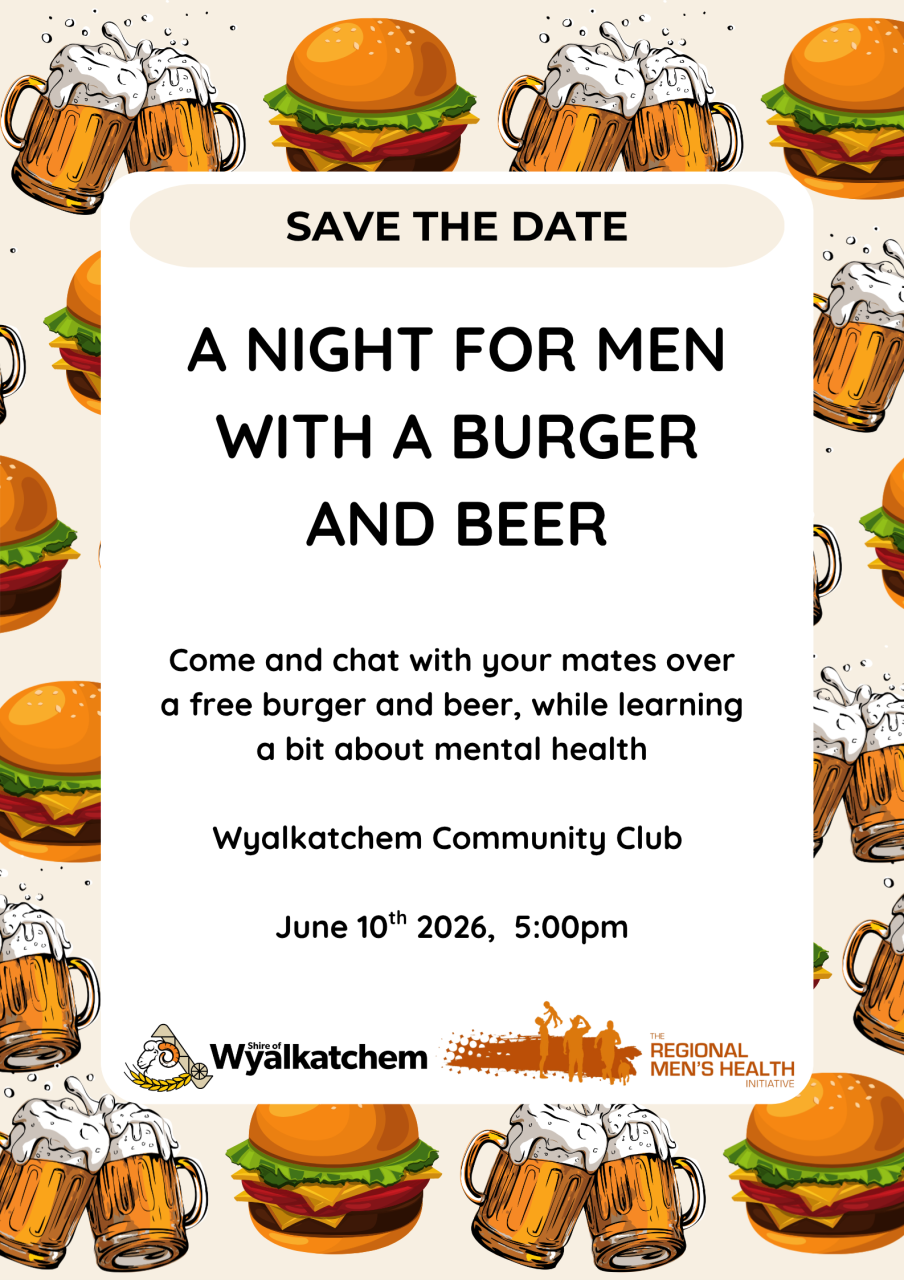 A night for men with a burger and beer